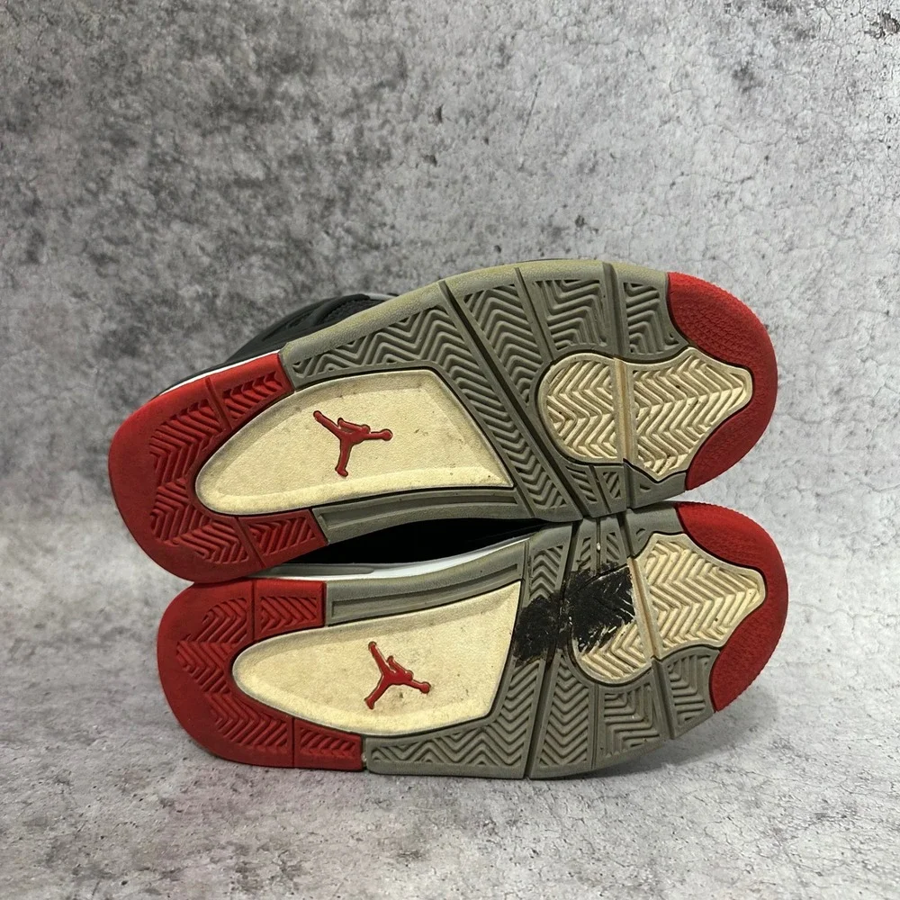 Jordan Air Jordan 4 Retro Kids 4Y Black Bred Reimagined FQ8213-006 Sneakers
